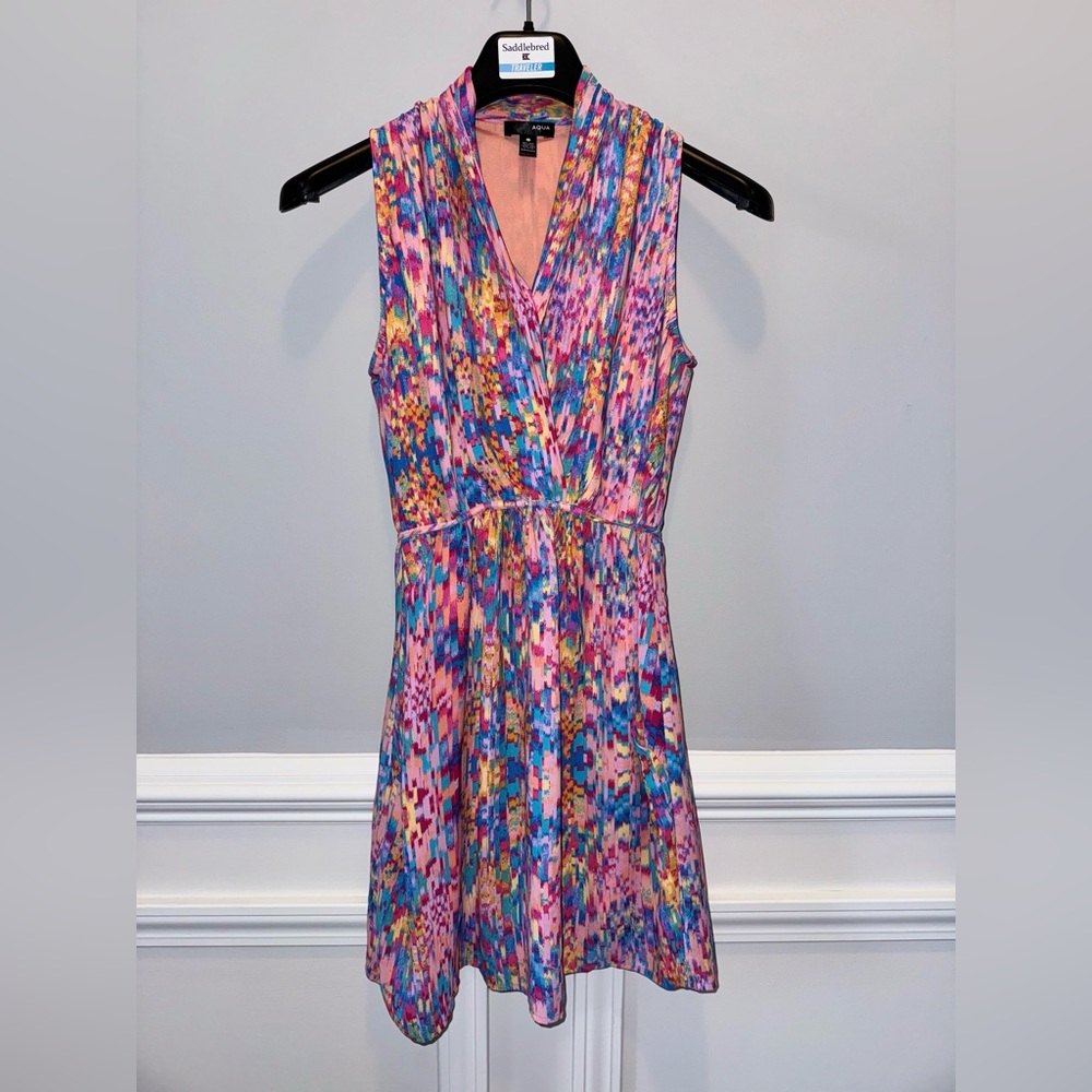 Aqua Colorful Sleeveless Midi Dress